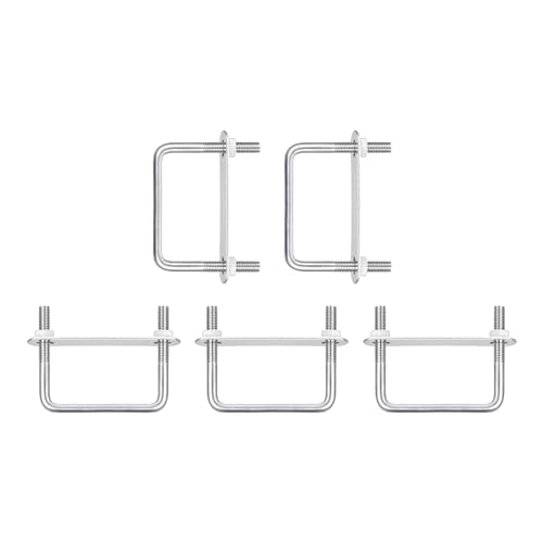 Image of DTGN M8x70x70mm(ThreadxWxL) Square U Bolt - 5Pack - Good for Trailer Pipe Replacement Parts - 304 Stainless Steel U Shape Bolts