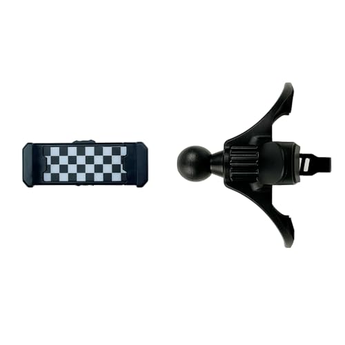 MCOAORN Soporte para teléfono de coche Mini Cooper R50/R52/R53 – Soporte redondo para teléfono con ventilación de aire para iPhone y smartphones, agarre manos libres (Checker)