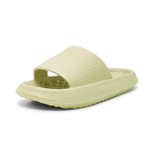 Alexis Leroy Unisex Antideslizante Pantuflas Interior Exterior Sandalias Bañera Jardín Piscina Pantuflas Vertical Verde 36/37 EU