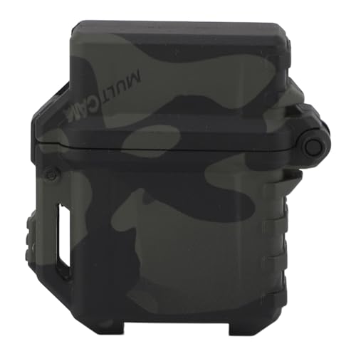 Nutriess Lighter Storage Case Box Robust Portable Heat enrobust Oil Proof Protective Organizer Holder Black for Safe Lighter Storage and Easy Access in Travel and Outdoor (Black Camouflage)