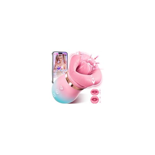 Image of Vibrator Adult Sex Toys for Women - Sovokn 5IN1 Mouth Sucking Vibrator Rose Sex Toy, 10 Tongue Licking, 3 Auto & 1 Manual Sucking Adult Toys New APP, Anal Clit Nipple Vibrators Female Couples Sex Toys