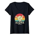 Photo Gallery donna aloha hawaii shaka. surf a mano retrò hawaiano maglietta con collo a v Photo Gallery donna aloha hawaii shaka. surf a mano retrò hawaiano maglietta con collo a v