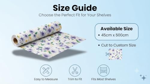 Image of Dribble (45cm X 500cm) Eva Shelf Liner Mat Roll, Non Slip Drawer & Cabinet Liner for Kitchen, Waterproof Oilproof Washable Fridge Mat, Anti Skid Multipurpose Mat (Spring Lavender Purple)