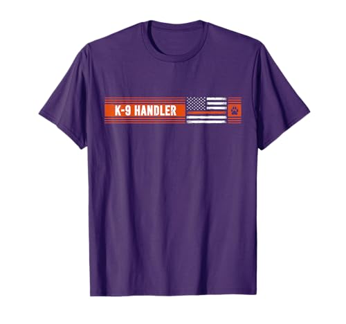 K-9 Handler Search & Rescue - Thin Orange Line Flag K9 Unit T-Shirt