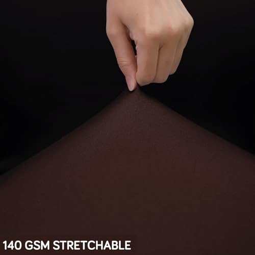 Image of HOKIPO 'SereneSolids' 140 GSM Office Chair Cover for Desk Chair (Mid-Back) - Stretchable Fabric, Washable, Durable & Anti-Slip - Fits Mid-Back Office Chairs, Coffee (AR-5221-CFE-M)