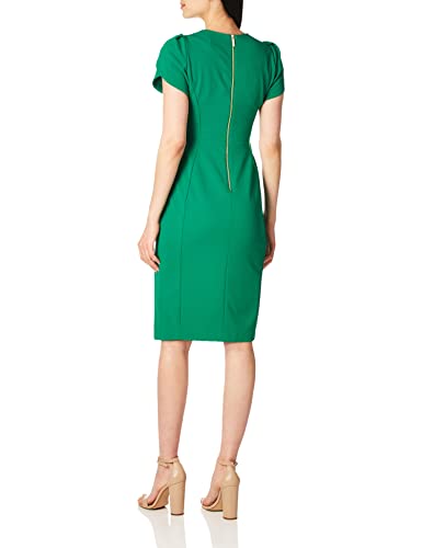 Image of Calvin Klein Tulip Sleeve Floral Sheath