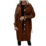 Generic Strickkleid Damen, Jacken Winter Leichte Steppjacke FrüHjahr Winterjacke Schwangerschaft Regenjacke Und Hose Parka Winter Loden Mantel Sunday_MäNtel MäNtel Sunday Modell (3-Braun, XL)