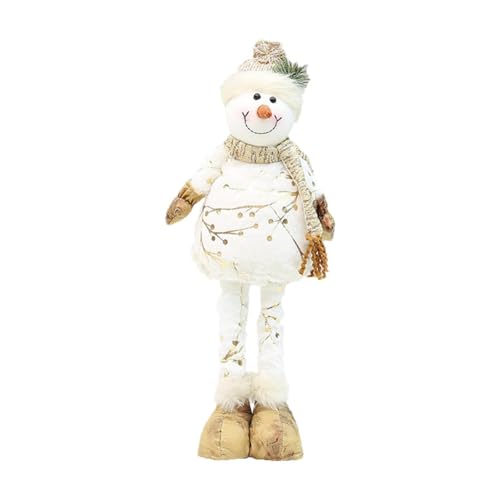 Fenteer Décoration de Noël, Bonhomme de Neige Debout, Jambes télescopiques, poupée de Bonhomme de Neige de Noël, Figurine de Noël pour Chambre d'enfant à
