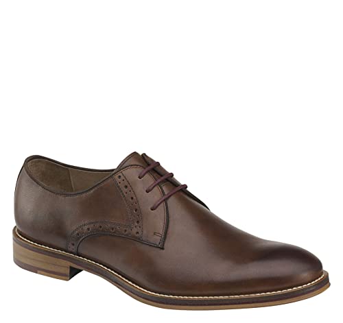 Johnston & Murphy Men’s Conard Plain Toe Shoe | 2 Sets of Laces | Cushioned Insole | Italian Calfskin Leather | Rubber Sole & Heel | Modern, Classic Footwear | Dress Shoe