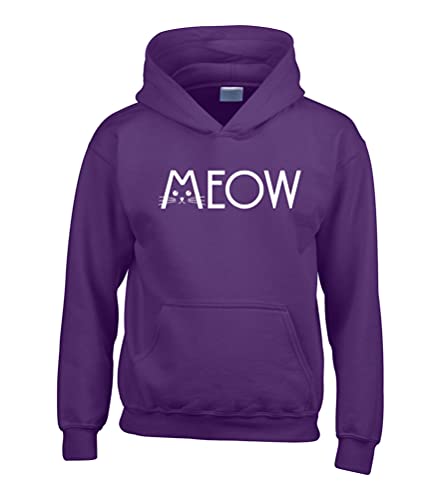 Sweat à capuche Meow Cat violet : le pull idéal pour vos weekends cocooning