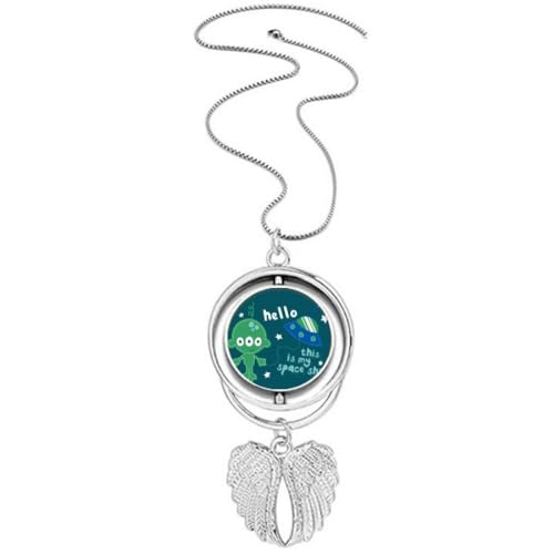 Collier Hello Alien avec son pendentif ailes d'ange pour un style alternatif unique
