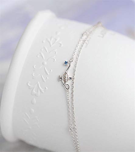 Cute Layered Aladdin Genie Lamp Bracelet for Women Girls Sterling Silver Crystal Charms Hand Chain Trendy Birthday Christmas Party Holiday Jewelry BFF Gift for Mom Daughter