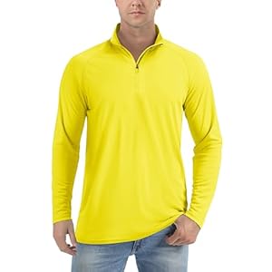 TACVASEN Men’s UPF 50+ Shirts 1/4 Zip Up Sun Protection Long Sleeve Rash Guard Outdoor Hiking Fishing Running Shirts
