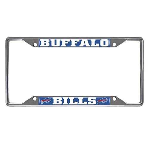 FANMATS 15527 Buffalo Bills Chrome Metal License Plate Frame Team Colors 6.25in x 12.25in