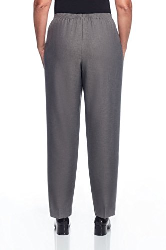 Alfred Dunner Women's Petite Polyester Pull-On Pants - Short Length, Grey, 14 Petite Short2