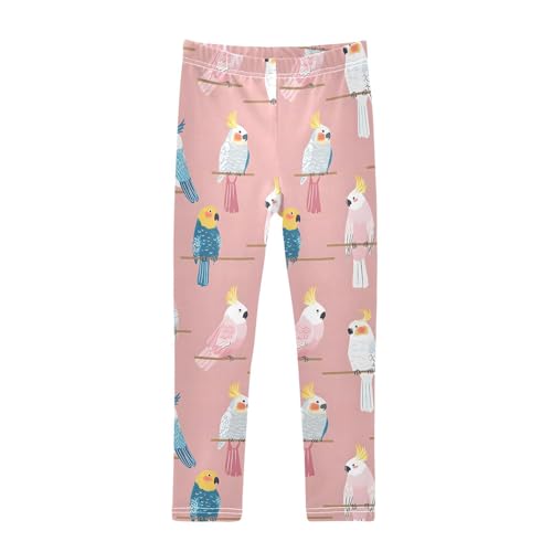 ALAZA Girls' Leggings Children's Yoga Pants Skinny Printed Dance Parrot Cute Comfortable 4T