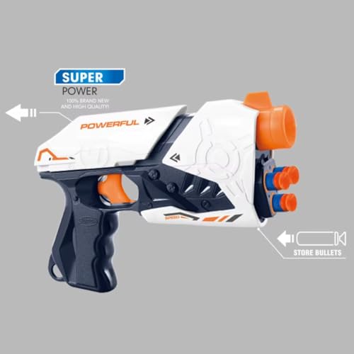Image of MiniSteps Blaze Storm Soft Bullet Gun Toy Includes 10 Safe Foam Darts, Action Shooting Battle Toy for Boys, Super Gun (Multicolor)