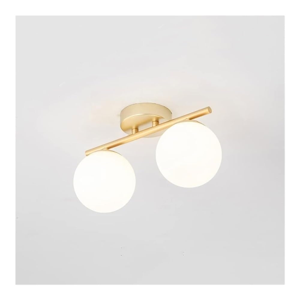 Plafonnier encastré à 2 boules de verre style nordique moderne chambre
