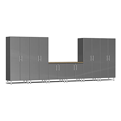 Ulti-MATE UG29072G 7-Piece Cabinet System with Channeled Worktop in Graphite Grey Metallic