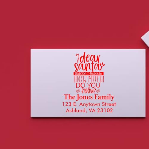 Personalized Santa Stamp, Dear Santa Christmas Stamp, Pre-Ink Dear Santa
