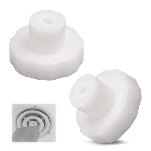 HVAC Manual Damper Knob for 0.25 Inch Shaft, Replacement Control Knob for HVAC Ceiling Dampers & Round Duct Ring with Butterfly Damper, White Easy-Grip Design for Airflow Adjustment,2 Pack
