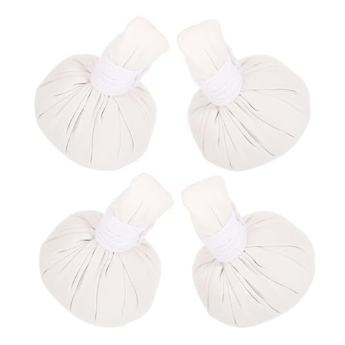 Cabilock 4 Bolas de Masaje Herbal de Aromaterapia para Uso Corporal Completo Textura Ligera y Tela de Algodón, Ideales para Spa y Terapia Tradicional Tailandesa