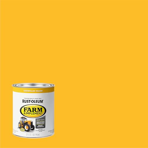 Image of Rust-Oleum 280163-2PK Farm & Implement Enamel Paint, Quart, Caterpillar Yellow, 32 Fl Oz (Pack of 2)