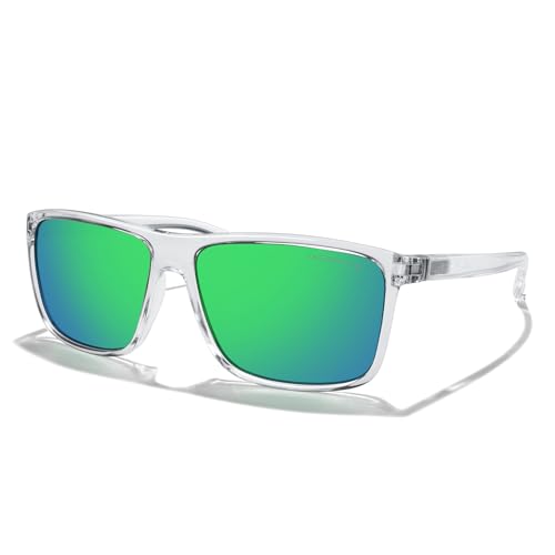 MERRY'S Rectangular Polarized Sports Sunglasses for Men Women Cycling Driving Fishing UV400 Protection S8225
