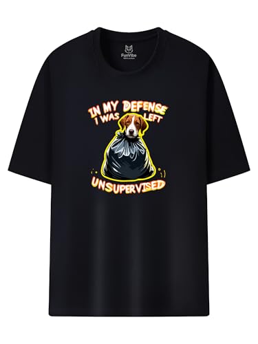 Cute Cat and Dog Left Unsupervised Graphic T-Shirt with Flame Design