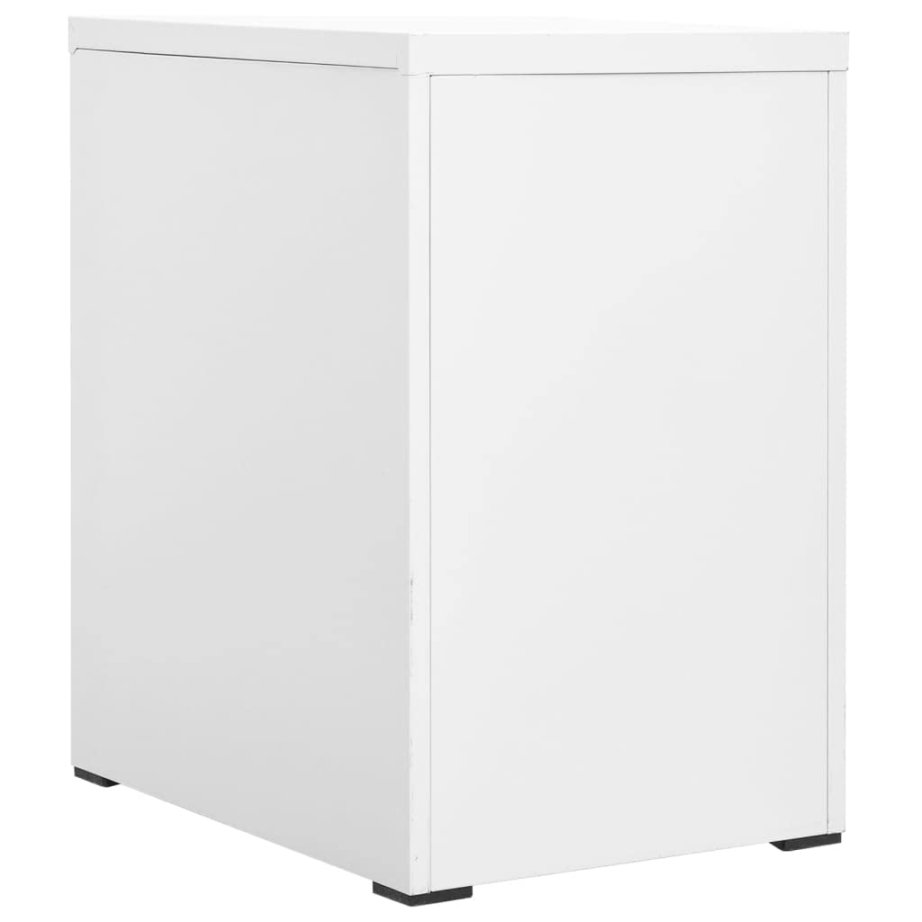 Armadietto portadocumenti bianco in acciaio 46 x 62 x 72,5 cm con 2 cassetti e serratura, armadietto sospeso per cartelle legali A4, armadio da ufficio per riporre documenti in ufficio o