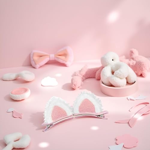 Pinzas para cabello estilo gato, rosas miniatura 4