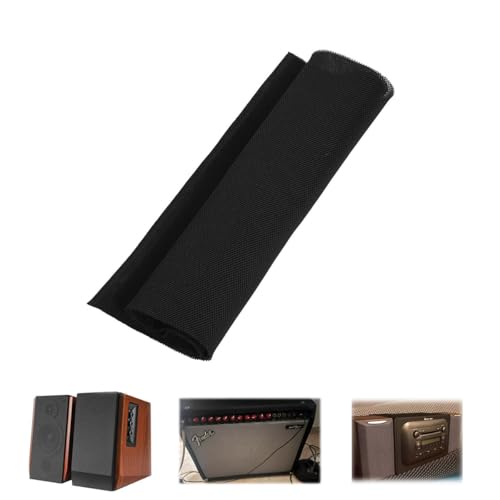 Queen.Y Tela de Rejilla de Altavoz Tela de Malla Estéreo 1. 4M X 0.5M de Tela Protectora a Prueba de Polvo Cubierta de Audio Estéreo Altavoz (Negro)