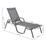 Dehner Gartenliege Chicago Aluminium Grau
