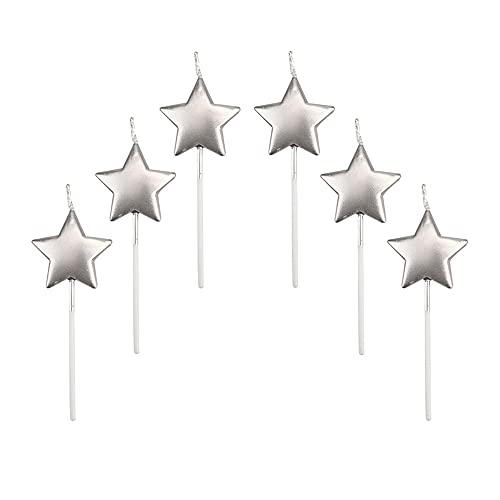 Velas de Cumpleaños en Forma Estrella,6 Pcs Velas únicas para