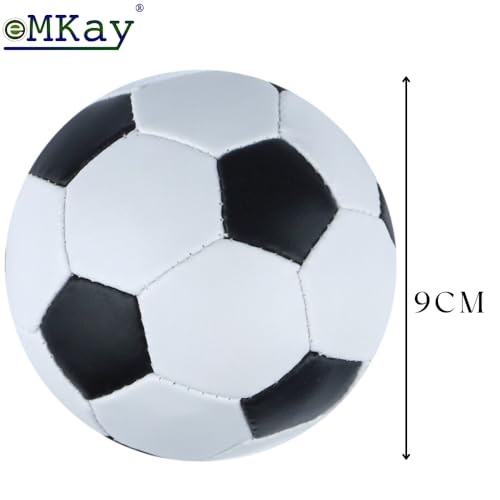 eMKay® Pack of 1 Soft Mini Football (Black/White) – 9cm Lightweight Foam-Filled Stitched Ball for Kids – Indoor & Outdoor Play Ball – Safe, Soft Toy Football for Boys & Girls