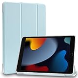 MS factory iPad 10.2 用ケース カバー 2021 第9世代 2020 第8世代 2019 第7世代 アイパッド iPad9 iPad8 iPad7 背面透明 スマートカバー 耐衝撃 ソフト フレーム オートスリープ アリス ブルー 水色 IPD-7-S-TPU-LSK