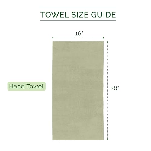 Image of Elegant Comfort Luxury 100% Turkish Cotton Corduroy Ribbed 4 Pack Hand Towel Set 16 x 28 Inch - Absorbent, Super Soft, Quick Dry, Premium Towels for Bathroom, Gym, Spa and Hotel Use, Mint Green