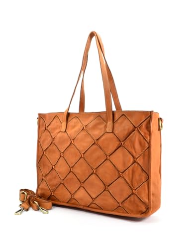 Sac besace en cuir véritable vintage BRESCIA l'esprit de l'artisanat italien