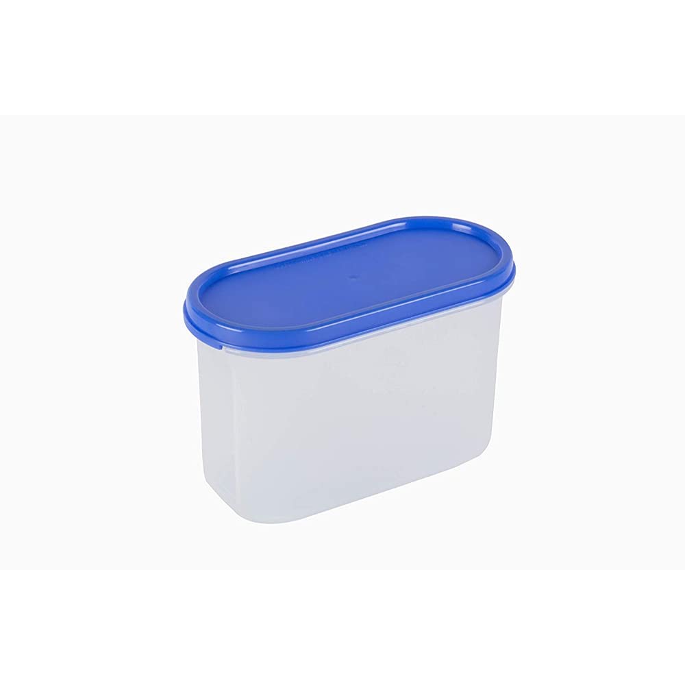 SIMPARTE Recipiente hermético de plástico para almacenamiento de cocina con tapa para almacenamiento de cocina, apilable, sin BPA (azul claro, 1200 ml, juego de 6)
