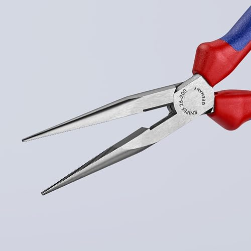 KNIPEX Tools - Long Nose Pliers With Cutter, Multi-Component (2612200), Multi-Colour, 8 inches - Image 6