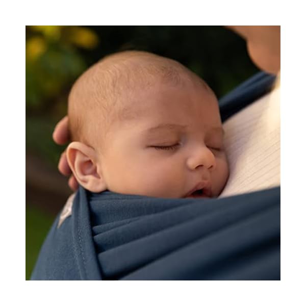 Hoppediz Elastisches Tragetuch - Babytragetuch für Neugeborene ab Geburt - 100% Bio-Bauwolle (GOTS) - Anthrazit 4,60 m – Bild 4