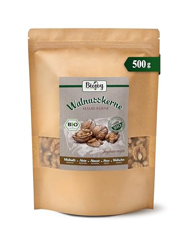 Biojoy Nueces Peladas Ecológicas (500 g Mitades), crudas y sin aditivos (Juglans regia)