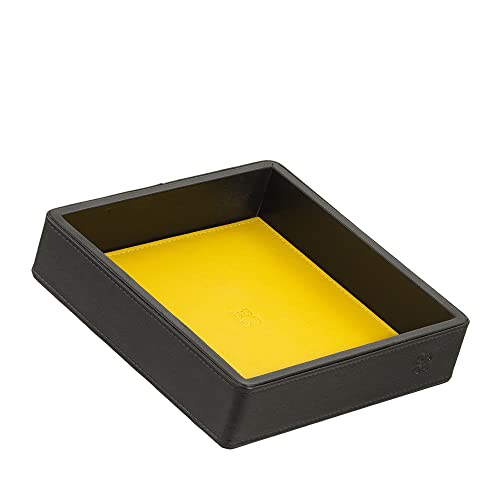 DUDU Svuotatasche in Pelle Colorato di Design da Ingresso Porta Oggetti, 14x14cm, con Scatola Regalo Nero