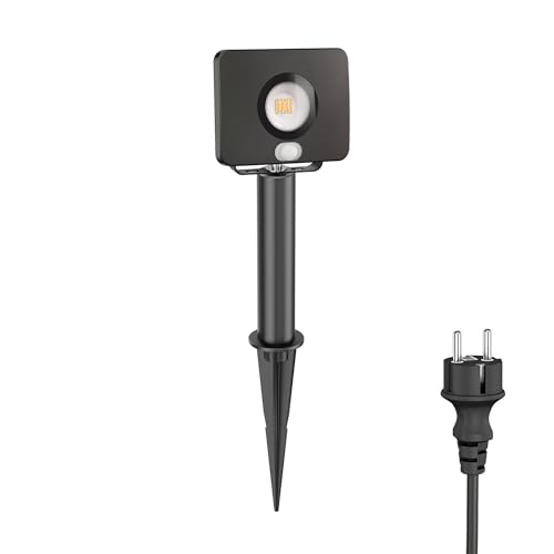 ledscom.de LED Gartenstrahler Wega mit Erdspieß und 15cm Sockel für...