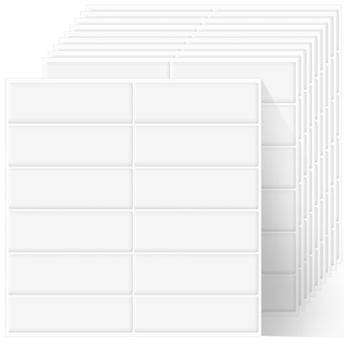 TIMESETL Self-Adhesive Wall Stickers 10pcs 12×12inch White Peel and Stick Wall Tiles, 3D Waterproof Backsplash Tiles Stick On Splashback Self Adhesive Wall Tiles for Kitchen Bathroom