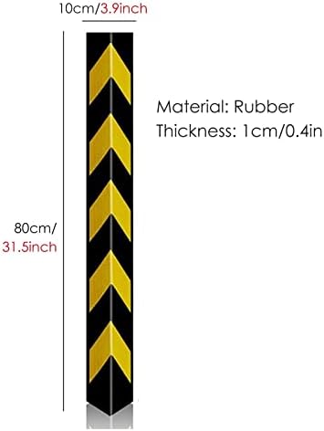 L-Shaped Heavy Duty Rubber Corner Guards for Parking Columns & Garage Walls - 24"-59" Edge Protectors, 39.4x3.9x0.4in Corner Shield for Ultimate Safety