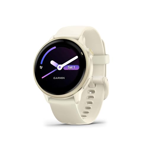 Image of Garmin vivoactive 6, Health and Fitness GPS Smartwatch, AMOLED Display, Up to 11 Days of Battery, Lunar Gold with Bone Band