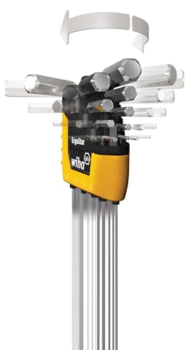 Image of Wiha 66982 ErgoStar Ball End Hex L-Key, Inch and Metric, 22-Piece & 70486 | 6 Piece Color Coded Magnetic Nut Setter Set
