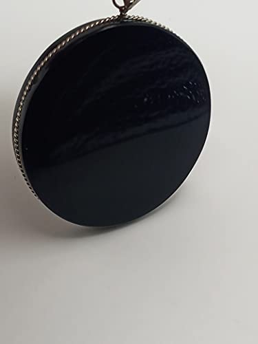 Genérico 1.9 Obsidian Round Pendant Necklace scrying, Disk, Polished, Black Round Mirror, Handmade, 1.9 in diameter3