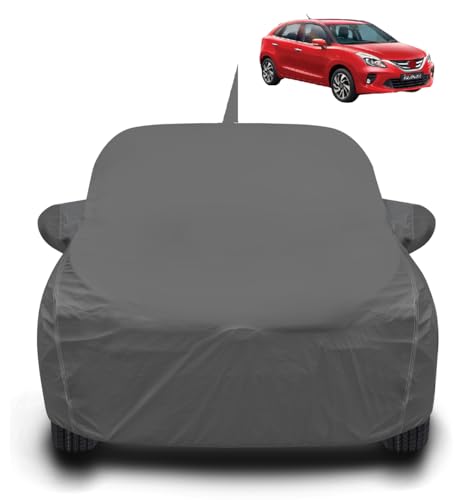 Image of Auto Hub Waterproof Car Cover Compatible with Glanza with Antenna & Mirror Pockets, Soft Cotton Lining, Glanza Car Cover Waterproof, Grey